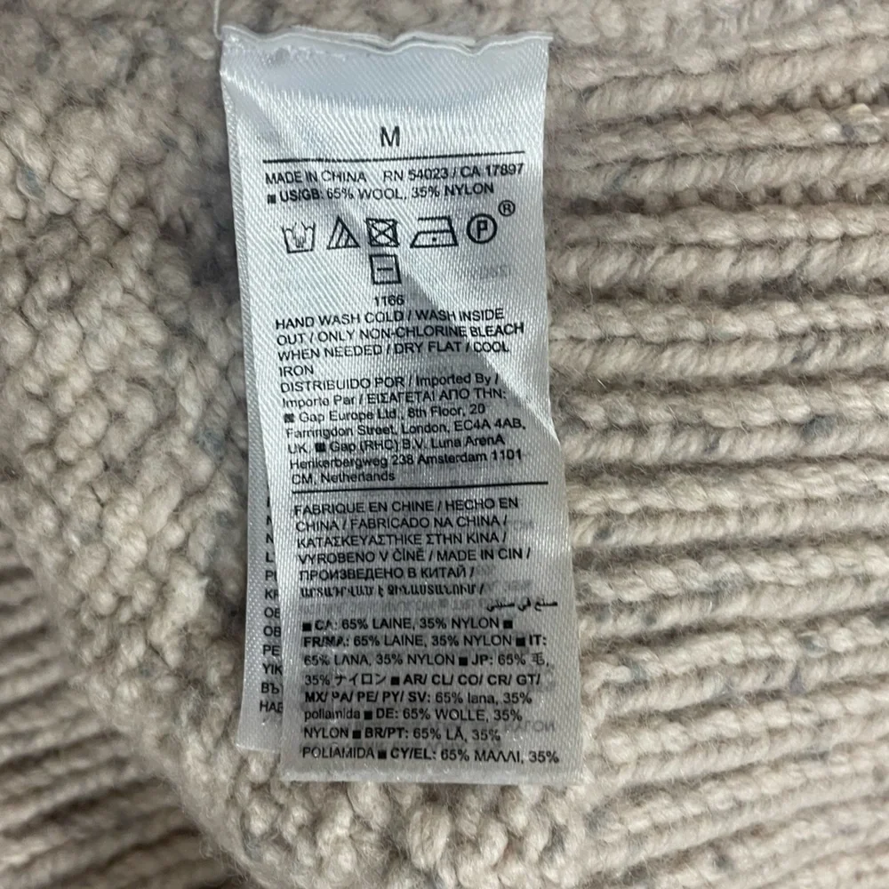Banana Republic Bariloche Cable Knit Turtleneck Sweater Iced Vanilla Beige